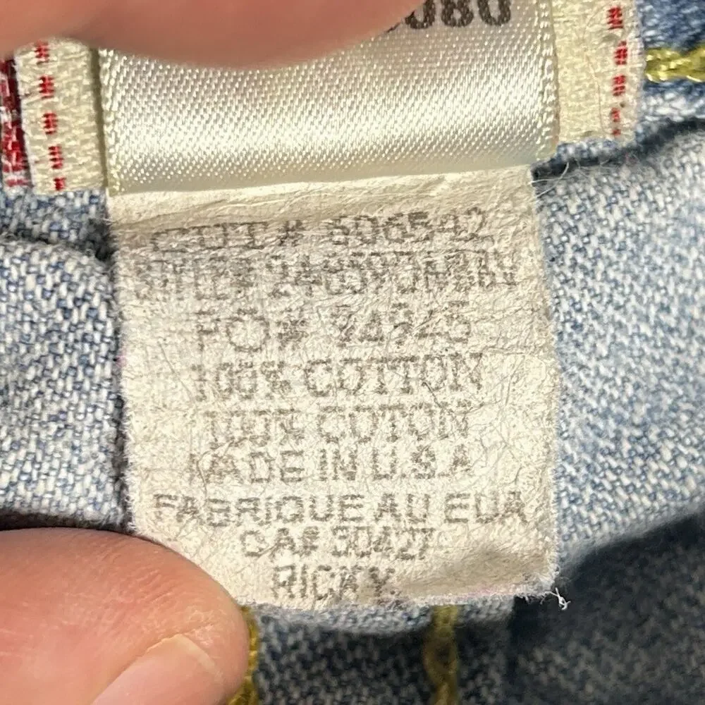 True Religion Ricky Jeans Mens 36x29.5 Light Wash Made In USA Y2K Distressed